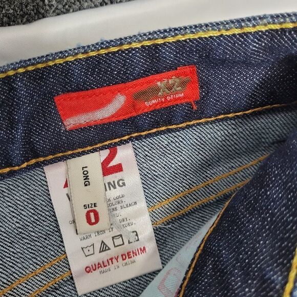 EXPRESS jeans X2 slim W10 embellished dark wash low rise boot cut 0 LONG - Picture 6 of 10